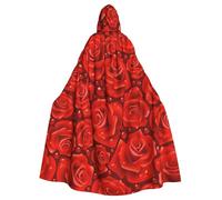 Viiuhvjbj Many Red Roses- Capa larga unisex con capucha para adultos, Halloween, Navidad, carnaval, cosplay, fiesta de máscaras, disfraz de bruja y vampiro