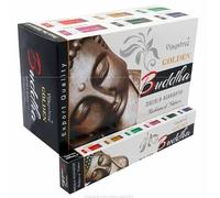Vijayshree Golden Nag Buddha Incienso Masala Agarbathi, Pack de 12 Cajas de 15g (Buddha)