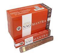 Vijayshree Golden NAG Mantra Masala Agarbath - Varillas de Incienso (180 g, 12 Unidades, Incluye Soporte para Palos)