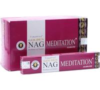 Vijayshree Golden Nag Meditation Incienso Masala Agarbathi, Pack de 12 Cajas de 15g (Meditation)
