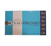 Vijayshree Golden Nag Reiki Energy Varitas de incienso, 12 x 15 g, aromáticas, calmante y relajante, yoga, meditación, rituales espirituales naturales y de alta calidad con Kajal