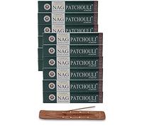 Vijayshree Golden Nag Series - Varillas de incienso Masala Agarbathi (12 unidades, 180 g, con soporte para varillas para minoristas Easy 4 SAVE (Golden Nag Patchouli)