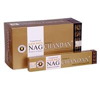 Vijayshree - Varillas de incienso de sándalo, nag dorado, chandan - 12 cajas completas