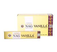 Vijayshree - Varillas de incienso de vainilla Golden Nag - Composición aromática | Madera de sándalo | Incienso de la India | Caja de 180 g (12 x 15 g)