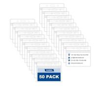 Vijixka 50 Porta Credenciales Horizontales de 9,8 x 8,6 cm Fundas Transparentes Para Tarjetas de Identificación Fundas Para Tarjetas Credenciales Para Empresas Tarjetas De Exposición Tarjeta de Visita