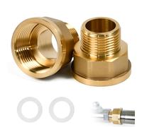 Vijixka Reductor de 2 Piezas de 3/4" a 1", Extensión Reductora de Latón, G3/4" Exterior (Ø25 mm) x G1" Interior (Ø32 mm), con Anillo de Sellado Para Conversión de Conexiones de Tuberías