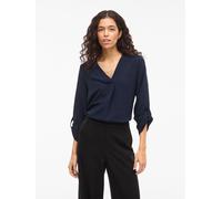 Vila Vijosa Noos 3/4 V-Neck Top, Azul Marino, 44