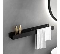 VIOLK Estanteria Baño Estantería Baño Acero Inoxidable,para Baño Cocina Estantes Ducha Pared Sin Taladro para Baño Y Cocina, Estante De Pared para Baño Cocina Balcón (Color : Black, Size : 50cm)