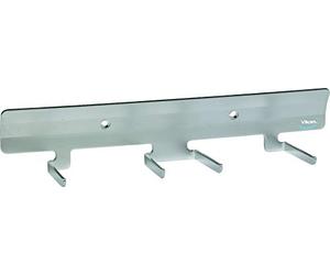 Vikan 0617 - Soporte de pared para 4 productos (acero inoxidable, 320 mm de longitud, 80 mm de ancho, 65 mm de altura)