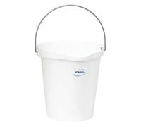 Vikan Cubo de higiene 12 L Blanco apto para alimentos con pico vertedor y escala 6 unid.