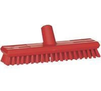 Vikan - Escoba de lavado de higiene - Con alimentación de agua - Extra dura - 270 mm - Rojo