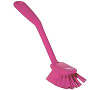 Vikan - Higiene - Cepillo para lavar platos - Con borde rascador - Fibras medianas - Rosa