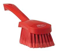 Vikan - Higiene - Cepillo para lavar platos - Con mango corto - Fibras divididas suaves - Rojo