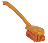 Vikan - Higiene - Cepillo para lavar platos - Con mango largo - Fibras duras - Naranja