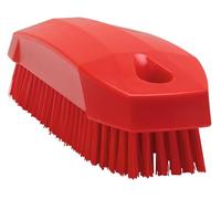 Vikan - Higiene - Cepillo para uñas - Fibras duras - 130 mm - Rojo | Cepillo resistente hecho de material duradero para una limpieza eficaz tanto en el hogar como en el profesional.