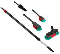 Vikan | Juego de cepillos de coche | con conector Gardena y válvula de bola | Negro