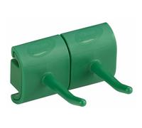 Vikan Soporte de pared higiénico, módulo de gancho doble, color verde