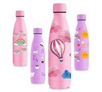 Vikastar Botella Termica, 0.5L Sin BPA, Botella Agua Acero Inoxidable, Reutilizable, Cantimplora, a Prueba de Fugas, Doble Aislamiento, Botella de Agua para Niños, Deportes, Fitness, Rosa Globos