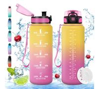 Vikaster Botella agua deporte, 1.5l Botella, sin BPA, Botella Agua con Filtro, Botella agua reutilizable, para Deporte, Running, Gimnasio, Bicicleta