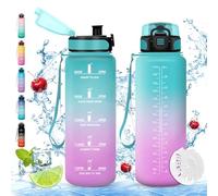 Vikaster Botella agua deporte, 1.5l Botella, sin BPA, Botella Agua con Filtro, Botella agua reutilizable, para Deporte, Running, Gimnasio, Bicicleta