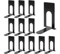 Vikcvcsc Mini Sujetalibros, 6 Pares Sujeta Libros Estanteria Sujetalibros Originales de Metal para el Dormitorio y la organización del Escritorio la Escuela, el hogar, la Oficina, la Biblioteca