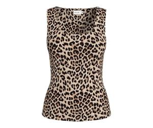 Vikenza New AOP U-Neck S/L Tank Top Noos, Café Caramel, XS