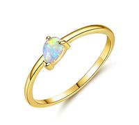 VIKI LYNN - Anillo de ópalo para mujer, de plata de ley 925, con ópalo artificial, anillo para mujer, regalo de cumpleaños, moda, talla 54