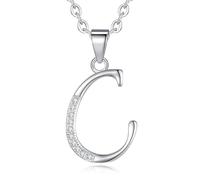 VIKI LYNN Collar Inicial con Colgante Letra C y Zircon 925 Plata de Ley Regalo para Mujeres