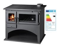Viki Wood Burning Cooker Stove 10.5 kW with Oven and Cooktop, Steel