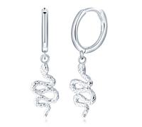 VIKILEE Pendientes de aro 925 Plata de Ley Pendientes de mujer Serpiente Twist Dangle regalo para Amigos Novias Hipoalergénico