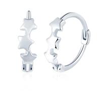 VIKILEE Pendientes de aro mujer chica Plata de Ley 925 Pendientes de Estrella Irregular Ondulada Media Redonda Hipoalergénicos