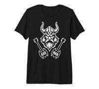 Viking Axe Man - Diseño de Guitarrista de Rock Duro de Metal Pesado Camiseta Premium