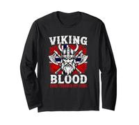 Viking Blood Runs Through My Veins Bandera Noruega Noruega Manga Larga