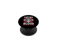 Viking Blood Runs Through My Veins Bandera Noruega Noruega PopSockets PopGrip Adhesivo