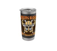 Viking Blood Runs through my Veins Norse Nordic Mythology Vaso térmico de acero inoxidable de doble pared