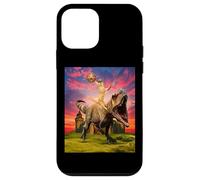Viking Cat Riding Dinosaur Cat Humor Cats Lover Carcasa para iPhone 12 mini