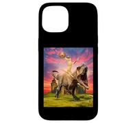 Viking Cat Riding Dinosaur Cat Humor Cats Lover Carcasa para iPhone 15