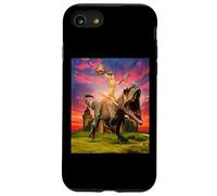 Viking Cat Riding Dinosaur Cat Humor Cats Lover Carcasa para iPhone SE (2020) / 7 / 8