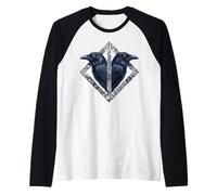 VIKING CELTIC HUGINN & MUNINN ODIN'S NORSE MITOLOGY RAVENS Camiseta Manga Raglan