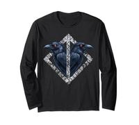 VIKING CELTIC HUGINN & MUNINN ODIN'S NORSE MITOLOGY RAVENS Manga Larga