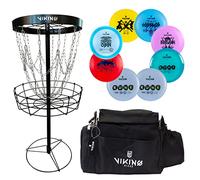 Viking Disc Challenger - Paquete de golf de disco, diversión al aire libre para adultos y niños, incluye cesta de golf de disco y bolsa | Putter, gama media, conductor de calle, conductor de distancia