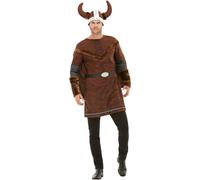 Viking Disfraz Lujo Bárbaro Conjunto + Sombrero Adulto Disfraz Guerrero Hombre