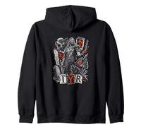 Viking God TYR Batalla Guerrero Lobos Runas Sudadera con Capucha