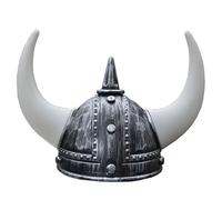 Viking Hat Classic Medieval Helmet Lifelike Casco vikingo con cuernos Sombreros de fiesta para adultos para Halloween, Fiesta de disfraces, Argent, Toys