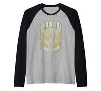 Viking Honor - Casco Pesado de Guerrero con runas nórdicas Camiseta Manga Raglan