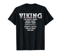 Viking, I Do What I Want, When I Want, Where I Want, Except Camiseta gráfica económica, Hombre, Negro, M