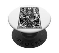 Viking King of Clubs - Juego de Cartas de mitología de Guerrero nórdico PopSockets PopGrip Adhesivo