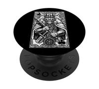 Viking King of Clubs - Juego de Cartas de mitología de Guerrero nórdico PopSockets PopGrip Adhesivo