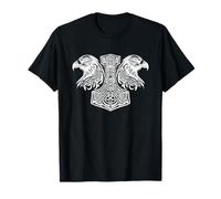 Viking Mjolnir Raven Mitología Nórdica Nudo Celta Símbolo Arte Camiseta