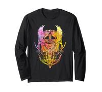 Viking Odin Raven Warrior Norse Mythology Color Casco Arte Manga Larga